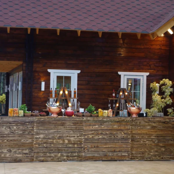 Vintage Wooden Bar Wedding Event